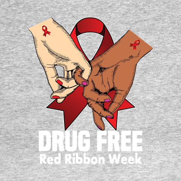 Drug free red ribbon week.. red ribbon gift by DODG99